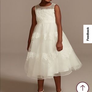 I’m selling a flower girl dress. It’s from David’s Bridal. Brand New. Never Worn